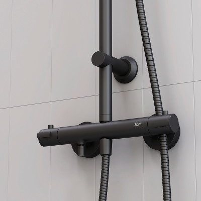 Душевая система Dorff Futura D0710522 с термостатом черный 3 режима