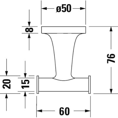 Двойной крючок для полотенец Duravit Starck T 0099304600 черный матовый