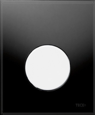 TECE TECEloop Urinal, панель смыва для писсуара стеклянная. Стекло черное, клавиша белая. 9242654