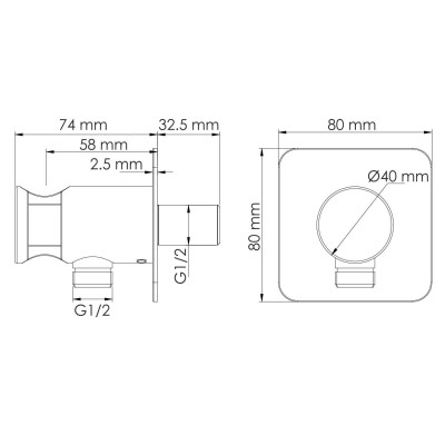 Подключение шланга WasserKRAFT Neckar 2100 (A280), глянцевое золото