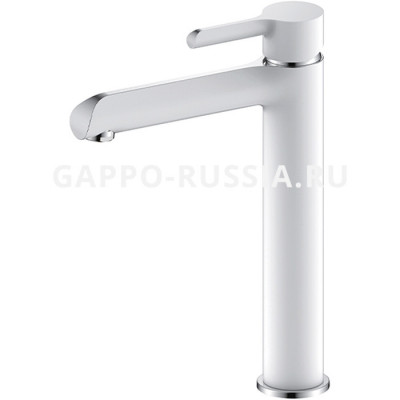 Смеситель для раковины Gappo G03-8 однорычажный белый/хром (G1003-18)