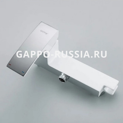Смеситель с гигиеническим душем Gappo настенный однорычажный белый/хром (G2007-8)