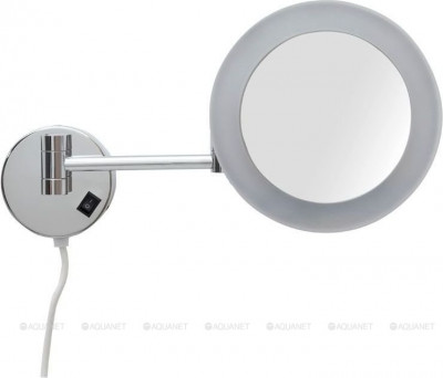 Косметическое зеркало Aquanet 1806D 20 см, LED-подсветка настенное хром (00204512)