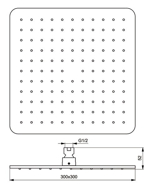 Ideal Standard IdealRain Cube L1 B0025AA верхний душ 300 мм, хром