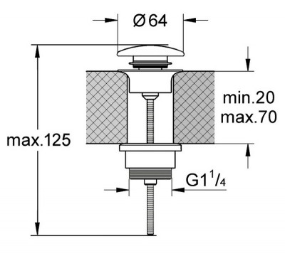 Донный клапан Kerasan Nolita 923330 click-clack белый матовый для раковины