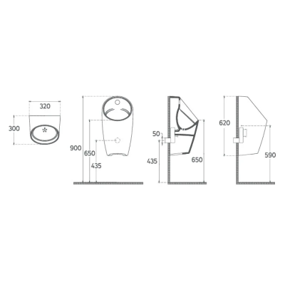 Писсуар подвесной Isvea Infinity 10NF92001-2N черный матовый, сенсорный, скрытый подвод воды