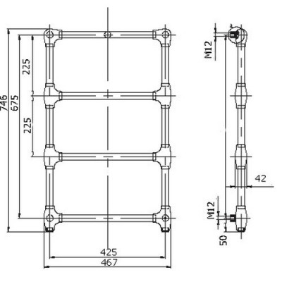 Zehnder Cornwall LVCWC-75-47 полотенцесушитель водяной для ГВС, хром
