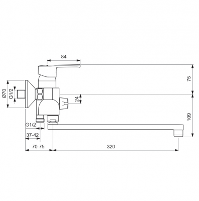 Смеситель для ванны с душем VIDIMA Уно BA320AA
