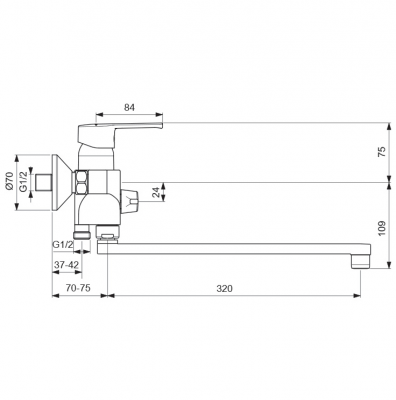 Смеситель для ванны с душем VIDIMA Уно BA320AA