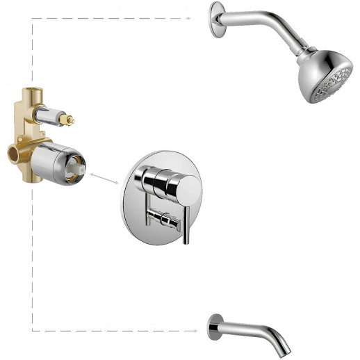 Душевая система Haiba HB80297-2 с изливом (латунь) хром