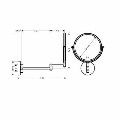 Hansgrohe Logis Universal косметическое зеркало