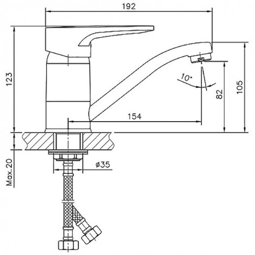 Однорычажный смеситель для раковины Haiba HB4568-2 с поворотным изливом (латунь) хром