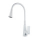 Смеситель для кухни с гибким изливом Shevanik S543C-1, белый (S543C-1)