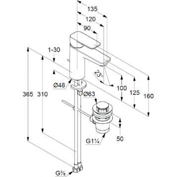 Смеситель для раковины KLUDI Pure & Style хром 402900575
