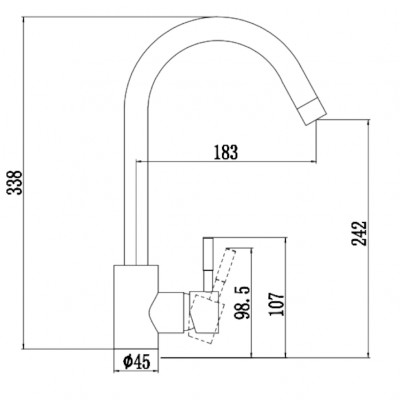 Смеситель для кухни Fmark FS8232Q, графит