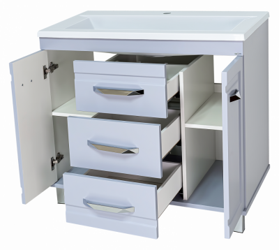 Тумба для раковины Misty Терра - 90 с 3 ящ. серая П-Тер01090-01503Я