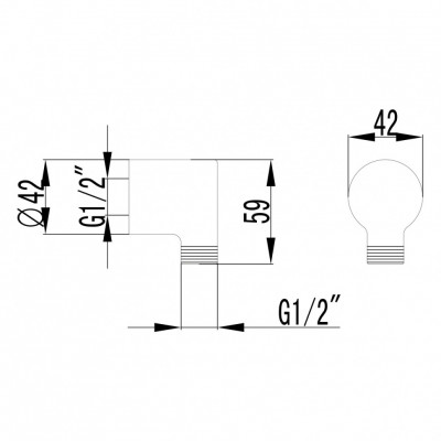 Подключение для душевого шланга Lemark (LM3283C) хром M1/2''
