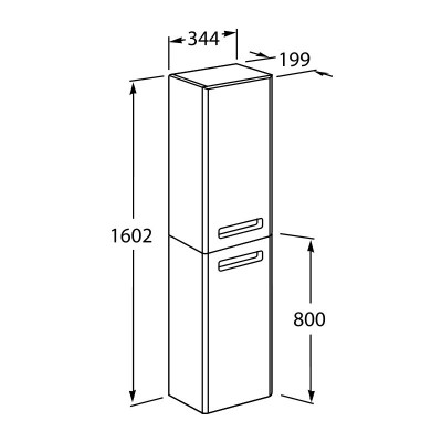 Roca The Gap ZRU9302739 шкаф-пенал левый 34,4 см х 19,9 см, белый