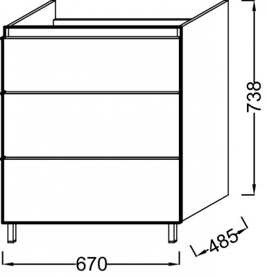 Мебель 70 см для раковины-столешницы, Jacob Delafon «ODEON UP» (EB992-E10), дуб