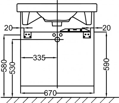 Мебель 70 см для раковины-столешницы, Jacob Delafon «ODEON UP» (EB992-E10), дуб