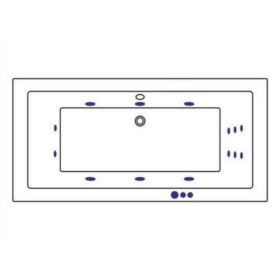Ванна прямоугольная с гидромассажем WHITECROSS Savia Duo 170x80 "SMART" золото (0103.170080.100.SMART.GL)