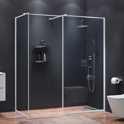 Душевая перегородка Iddis Slide 100 SLI8WS0i23 пр-ль белый матовый стекло прозрачное