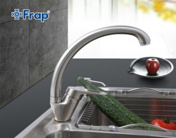Смеситель Frap для кухни однорычажный поворотный сатин (F4113-5)