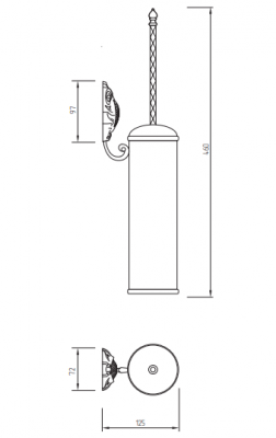 Ершик настенный для унитаза Migliore Cleopatra 16631, бронза