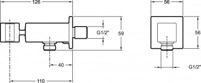 Коленное соединение с держателем для ручного душа JACOB DELAFON ОБЩАЯ КАТЕГОРИЯ (E14791-CP)