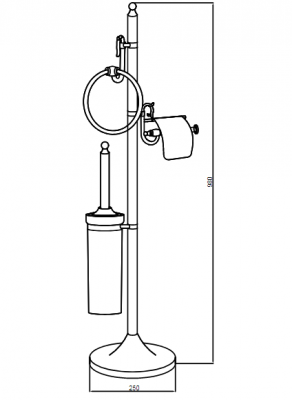 Boheme BRILLANTE 10450 стойка напольная комбинированная, хром