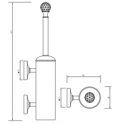 MIGLIORE Amerida SWAROVSKI 16598 ершик настенный, золото