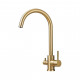 Смеситель для кухни с подключением фильтра воды Haiba HB43828-5, матовое золото  (HB43828-5)