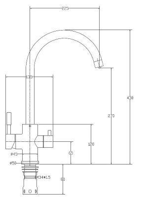 Кухонный смеситель ESKO K22 никель матовый