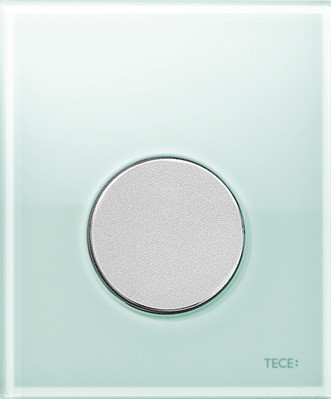 TECE TECEloop Urinal, панель смыва для писсуара стеклянная. Стекло зеленое, клавиша хром матовый. 9242652