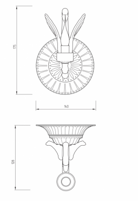 MIGLIORE Luxor 26141 светильник настенный одинарный (большая розетка), золото