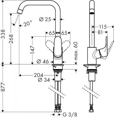 Смеситель для кухни Hansgrohe Focus E2 31820670 (черный матовый)