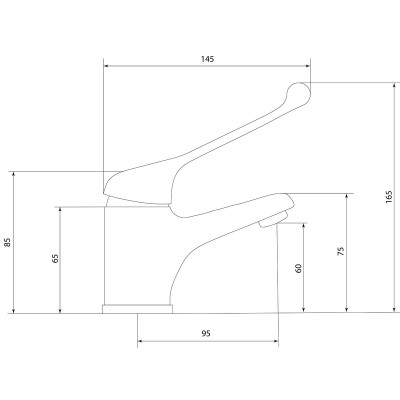 Смеситель для раковины локтевой Славен Хирург Х хром (СЛ-ОД-Х10)