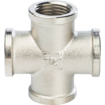 Крестовина STOUT латунь резьбовая ВВ никелированная 1/2 SFT-0031-000012