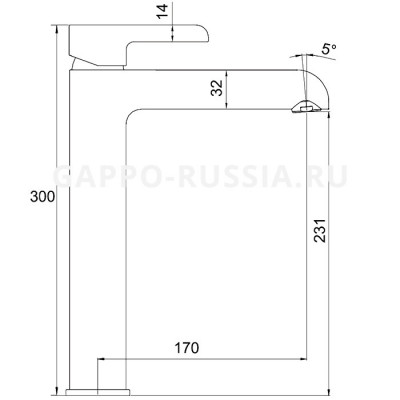 Смеситель для раковины Gappo G03-6 однорычажный черный/хром (G1003-16)