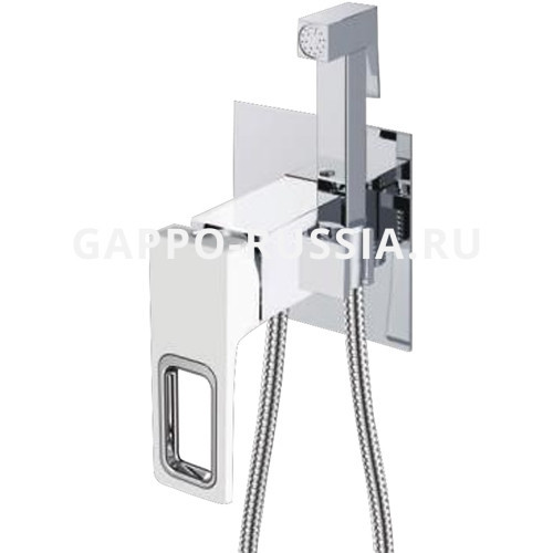 Смеситель с гигиеническим душем Gappo белый/хром (G7217-8)