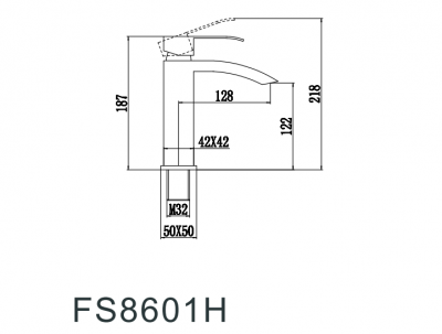 Смеситель для умывальника Fmark FS8601H нерж сталь черный рычажный