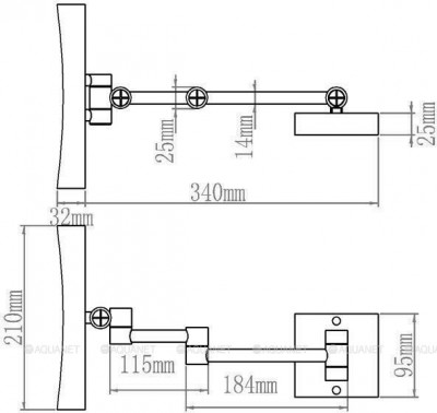Косметическое зеркало Aquanet 1802D LED-подсветка настенное хром (00204511)