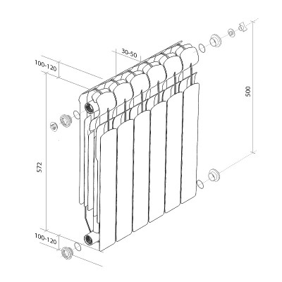 Радиатор Royal Thermo Indigo Super+ 500 - 8 секций (RTISN50008)