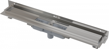 Водоотводящий желоб с порогами для перфорированной решетки и регулируемым воротником к стене, вертикальный сток AlcaPlast APZ1104-750