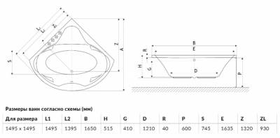 Excellent KONSUL ванна акриловая 150х150 см, белая