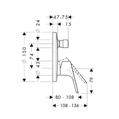 Hansgrohe Focus 31945000 смеситель для ванны/душа (внешняя часть), хром