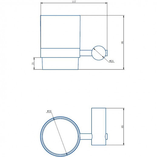 Стакан для зубных щеток Haiba HB8406 (нерж сталь стекло) хром