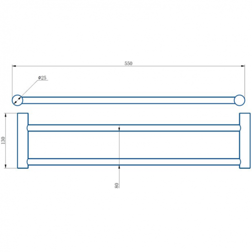 Полотенцедержатель Haiba HB8409-4 двойной (нерж сталь) бронза