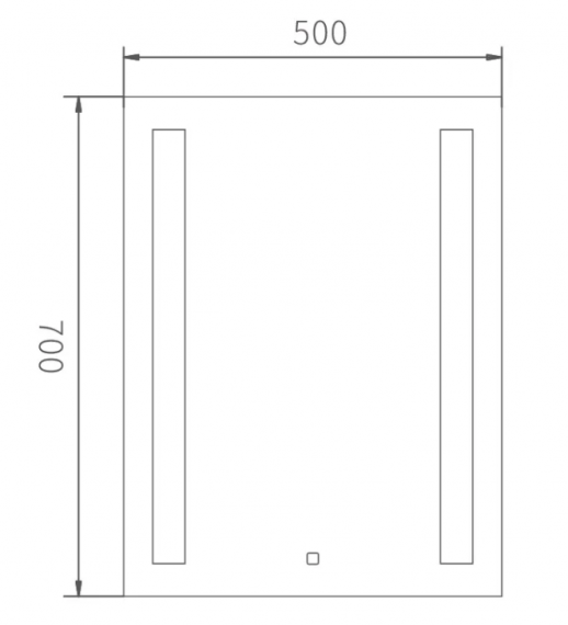 Зеркало Haiba 50 HB663 с подсветкой с сенсорным выключателем (стекло)
