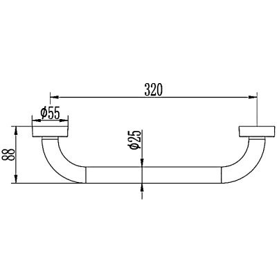 Поручень для ванной комнаты Ledeme L1718 17 латунь хром